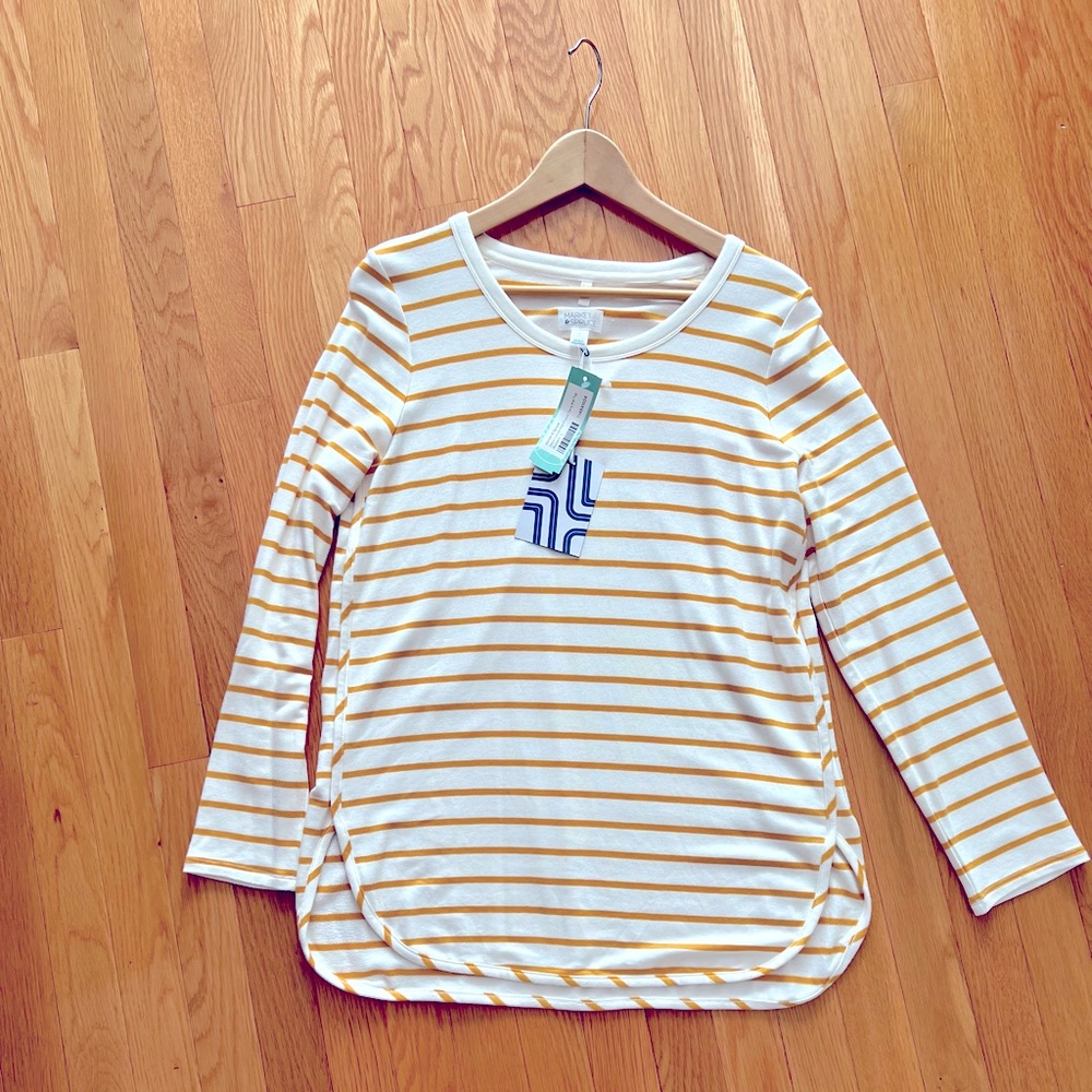 Market & Spruce Zansia Curved Hem French Terry Knit Top